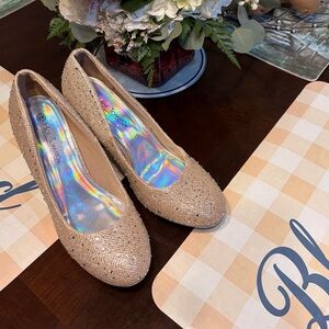 Hot Tomato Champagne Crystal-Embellished Pumps